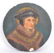 20TH CENTURY HAND PAINTED PLASTER WALL PLAQUE - THOMAS MORE