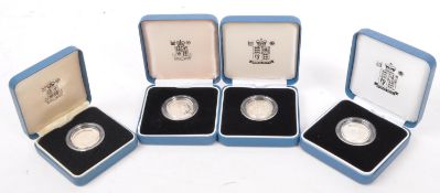 SET OF FOUR ROYAL MINT SILVER PROOF ONE POUND / £1 COINS