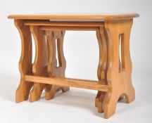 ERCOL - 1970s ELM NEST OF GRADUATING TABLES