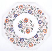 20TH CENTURY INDIAN ALABASTER MOSAIC OCTAGONAL TABLE TOP
