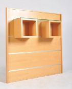 VINTAGE EARLY 2000S TEAK DANISH INSPIRED WALL SHELF SYSTEM