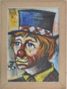 AFTER BERNARD BUFFET - VINTAGE CLOWN PRINT IN COLOURS