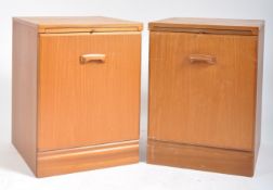 MCINTOSH - MID CENTURY TEAK HEADBOARD AND MATCHING BEDISDES