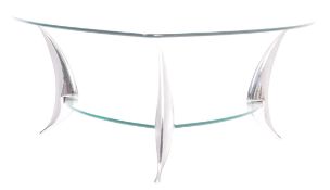 20TH CENTURY DESIGNER TWO TIER GLASS COFFEE TABLE