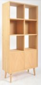 CONTEMPORARY MILANO LIGHT OAK TWO DOOR DISPLAY BOOKCASE
