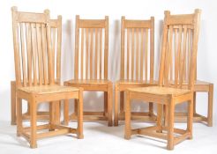 SET OF SIX COTSWOLD SCHOOL OAK DINING CHAIRS