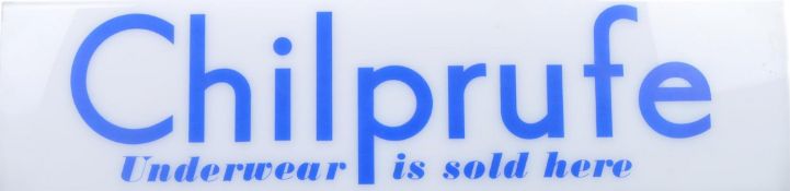 VINTAGE CHILPRUFE PLEXIGLASS LIGHT UP POINT OF SALESHOP SIGN