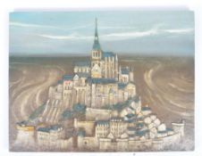 JOHN CHESCOE - MID CENTURY MIXED MEDIA RELIEF PAINTING