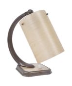 VINTAGE ART DECO CAST IRON & SPUN FIBREGLASS LAMP