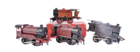 MODEL RAILWAY - FOUR HORNBY O GAUGE CLOCKWORK LOCOMOTIVE