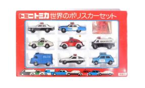 DIECAST - VINTAGE JAPANESE TOMICA WORLD POLICE CAR SET
