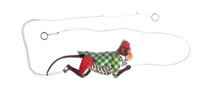 VINTAGE TINPLATE MECHANICAL CLIMBING MONKEY