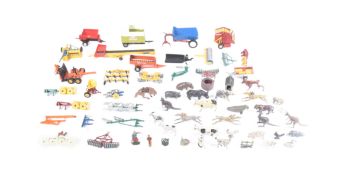 DIECAST - COLLECTION OF BRITAINS DIECAST FARM EQUIPMENT & ANIMALS