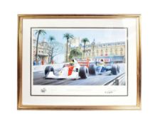 FORMULA 1 RACING - TONY SMITH - DICING AT CASINO - SIGNED PRINT