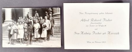 WWII SECOND WORLD WAR GERMAN WEDDING ANNOUNCEMENT - WAFFEN SS