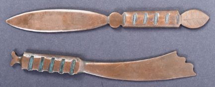 TWO WWI FIRST WORLD WAR BRITISH TRENCH ART LETTER OPENERS