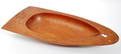 LARGE 20TH CENTURY POLYNESIAN KWILA WOOD CENTREPIECE BOWL
