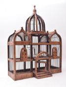 20TH CENTURY VICTORIAN STYLE WOOD ARCHITECTURAL BIRDCAGE
