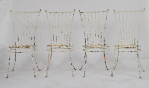 FOUR RETRO MID CENTURY FRENCH PAINTED GARDEN CHAIRS