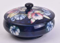 MOORCROFT POTTERY - MID CENTURY ' ORCHID ' CERAMIC LIDDED BOWL