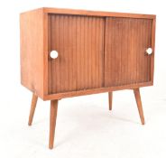 VINTAGE MID CENTURY TEAK HI-FI RECORD CABINET