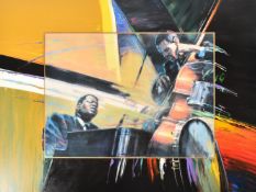 BELIEVED JIN G. KAM - LARGE CONTEMPORARY OIL CANVAS PAINTING