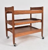 20TH CENTURY DANISH THREE TIER TEAK TEA / DRINKS TROLLEY