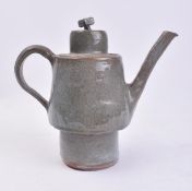 20TH CENTURY STUDIO ART POTTERY TERRACOTTA GLAZED TEAPOT