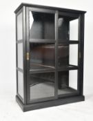 IKEA - MALSJO - CONTEMPORARY EBONISED & GLAZED CABINET