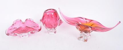 JOSEF HOSPODKA FOR CHRIBSKA - THREE GLASS VASES