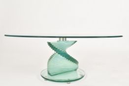 CONTEMPORARY HIGH-END GLASS SPIRAL LOW COFFEE TABLE
