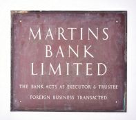 MARTINS BANK LIMITED - VINTAGE BRONZE BANK SIGN