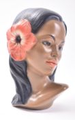 20TH CENTURY MARWAL CHALK-WARE HAWAIIAN GIRL BUST