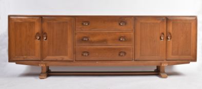 ERCOL - GRAND WINDSOR - LARGE MID CENTURY ELM SIDEBOARD