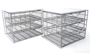 PAIR OF LATE 20TH CENTURY WIRE WORK METAL DESK DRAWERS