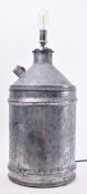 VINTAGE 20TH CENTURY UPCYCLED GALVANIZED OIL CAN LAMP