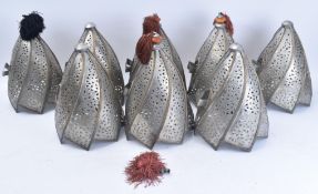 EIGHT VINTAGE MOROCCAN BRASS & METAL WALL PLANTER POCKETS