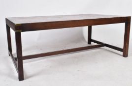 RETRO HARRODS HARDWOOD & BRASS CAMPAIGN STYLE TABLE