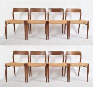 NEIL MOLLER - MODEL 75 - EIGHT MID CENTURY DANISH DINING CHAIRS