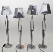 FOUR 20TH CENTURY CHROME MACHINE AGE STYLE DESK LAMPS