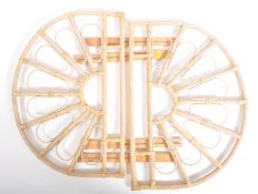 PAIR OF RETRO BAMBOO WICKER SINGLE BED HEADBOARDS
