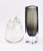 TWO 20TH CENTURY SCANDINAVIAN STUDIO ART GLASS VASES