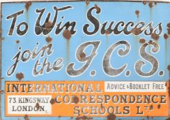 TO WIN SUCCESS - MID CENTURY PORCELAIN ENAMEL SIGN