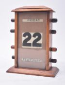 ART DECO OAK CASED ENGLISH PERPETUAL DESK CALENDAR
