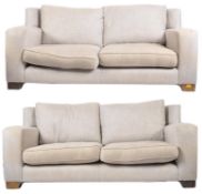 ROSSITERS OF BATH - PAIR OF MODERN BRISTISH DESIGN SOFAS
