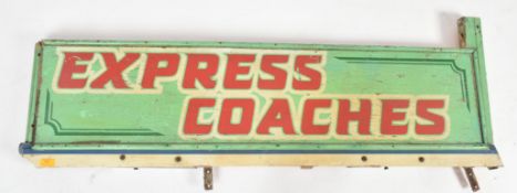 EXPRESS COACHES - MID CENTURY FAIRGROUND WOODEN SIGN