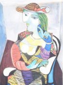 AFTER PABLO PICASSO - SEATED WOMAN - RETRO ART PRINT POSTER