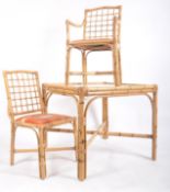 VINTAGE 20TH CENTURY BAMBOO DINING TABLE AND CHAIRS