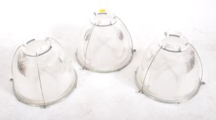MATCHING SET OF THREE CONTEMPORARY HOLOPHANE SHADES