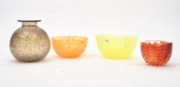 FOUR VINTAGE 20TH CENTURY STUDIO ART GLASS VASES